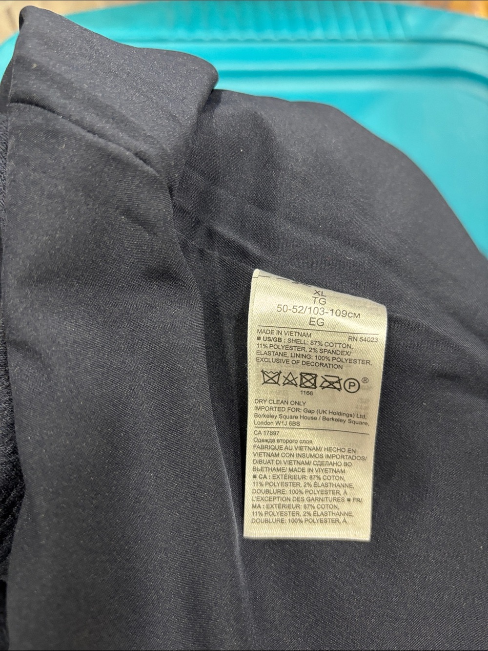 Banana Republic Navy Collarless Textured Blazer - Picture 9 of 9